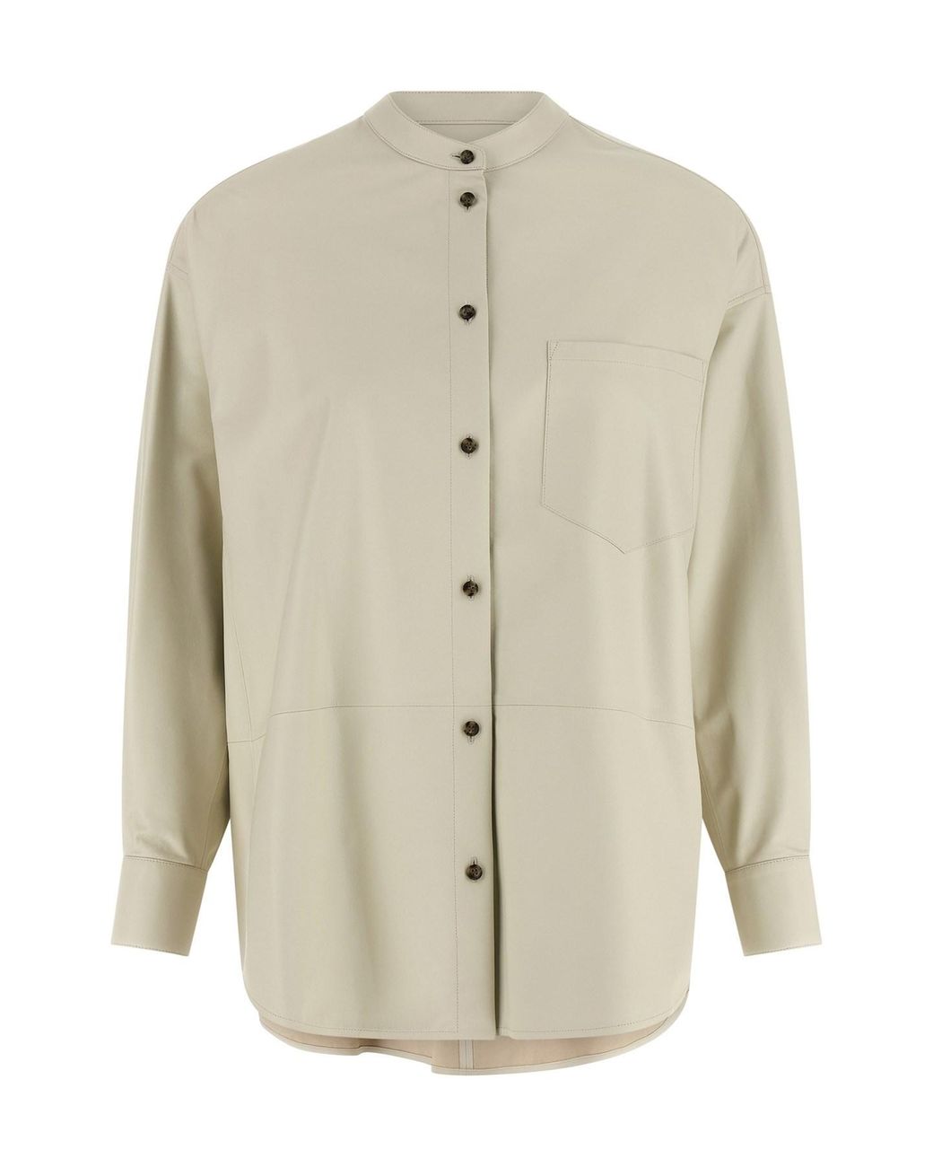 Yves Salomon White Leather Shirt