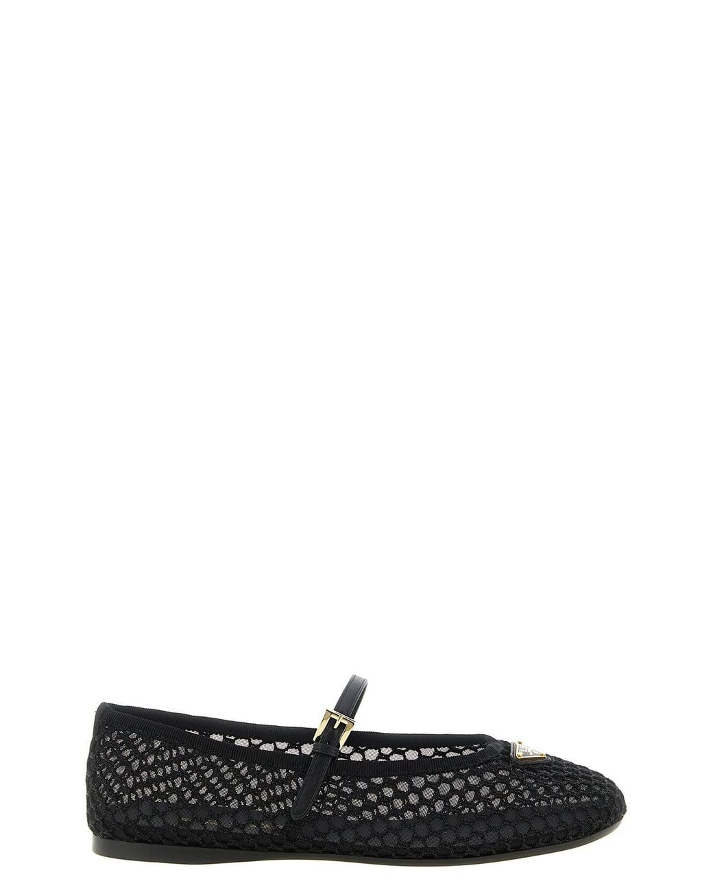 Ballerina Rete Nera di Prada in Black