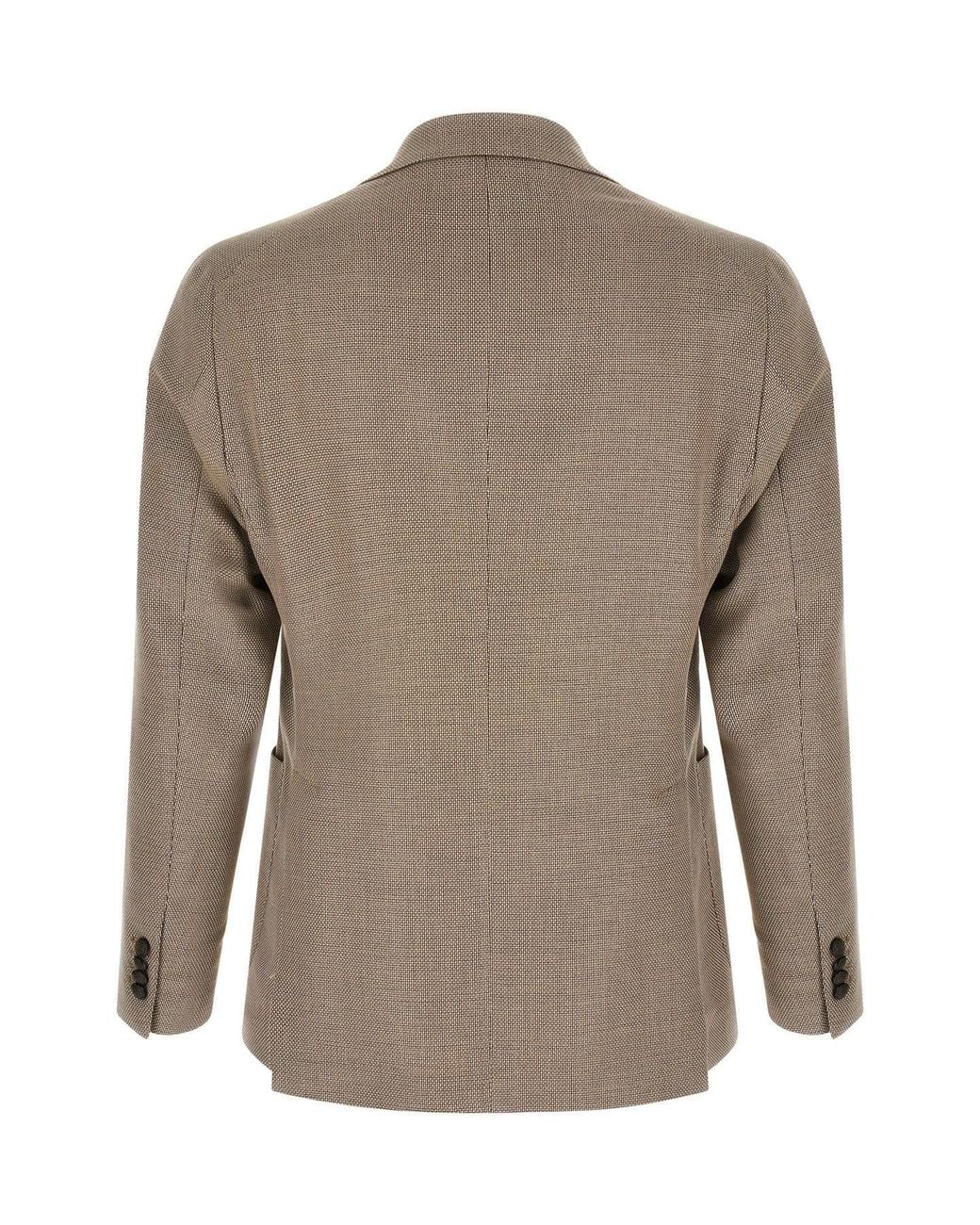 Tagliatore Brown Single-Breasted Blazer With Patch Pockets for men