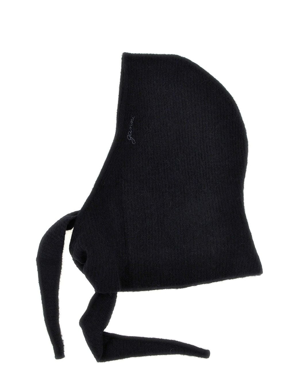 Ganni Black Wool Balaclava