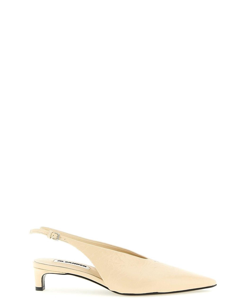 Jil Sander Natural Leather Slingback Pumps