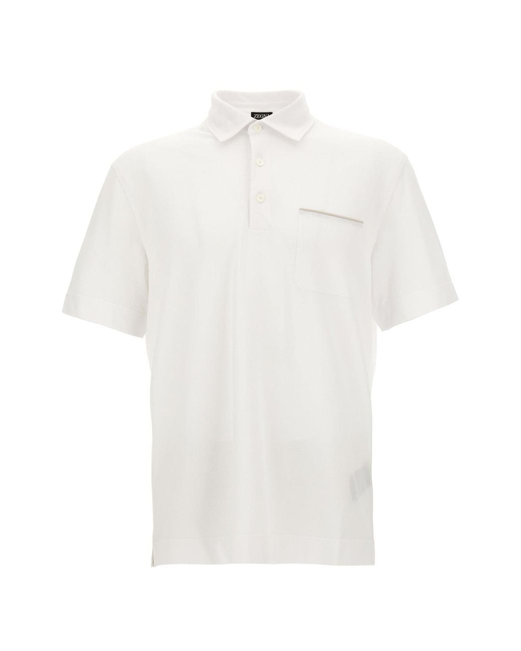 Zegna White Cotton Piqué Polo Shirt for men
