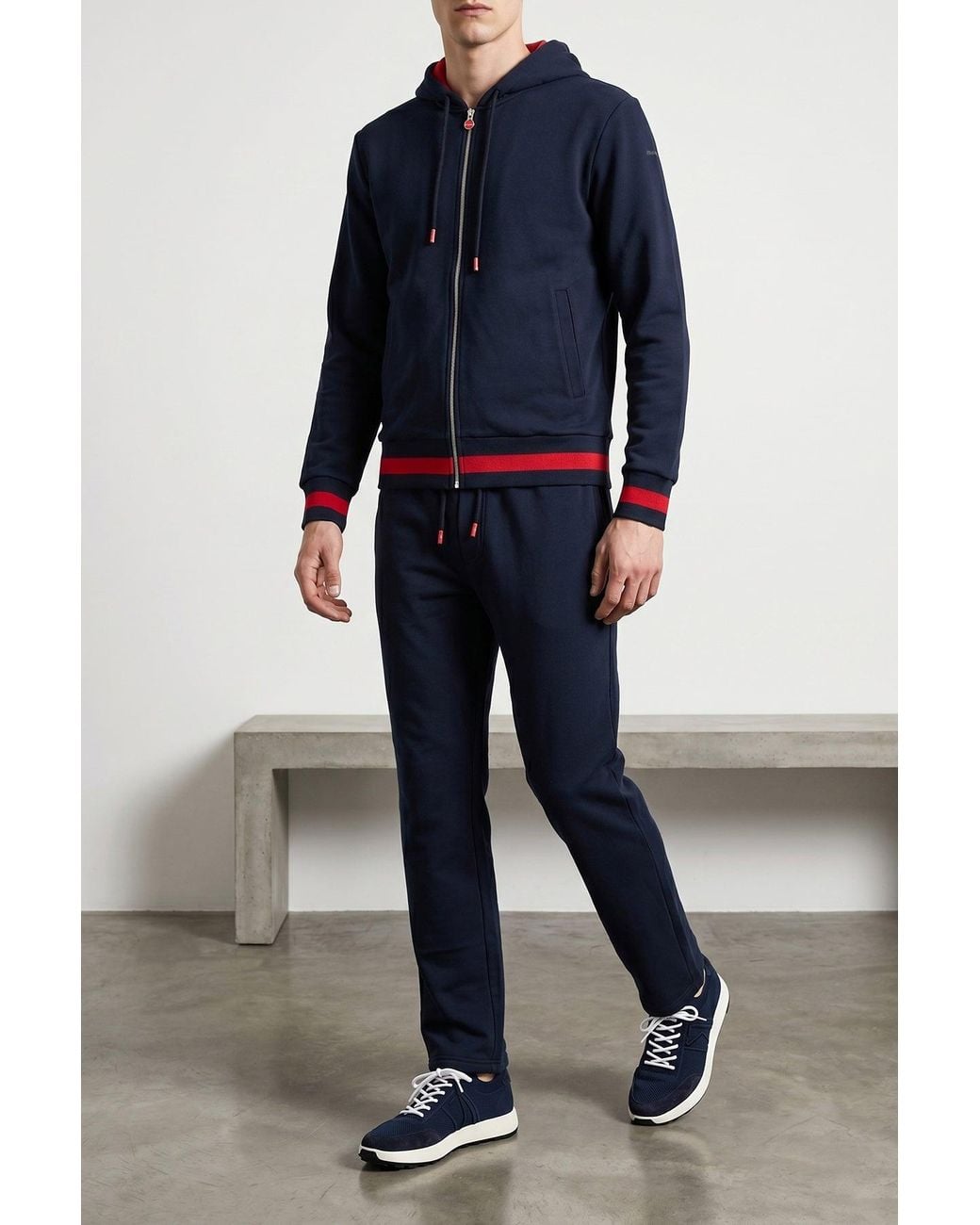 Sneaker Cotone Tecnico di Kiton in Blue da Uomo