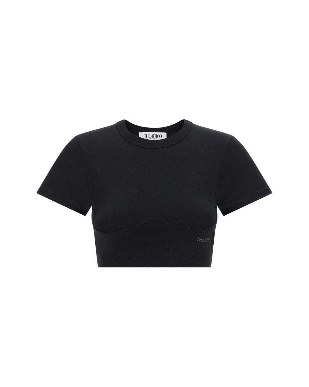 The Attico Black Bustier Crop T-Shirt