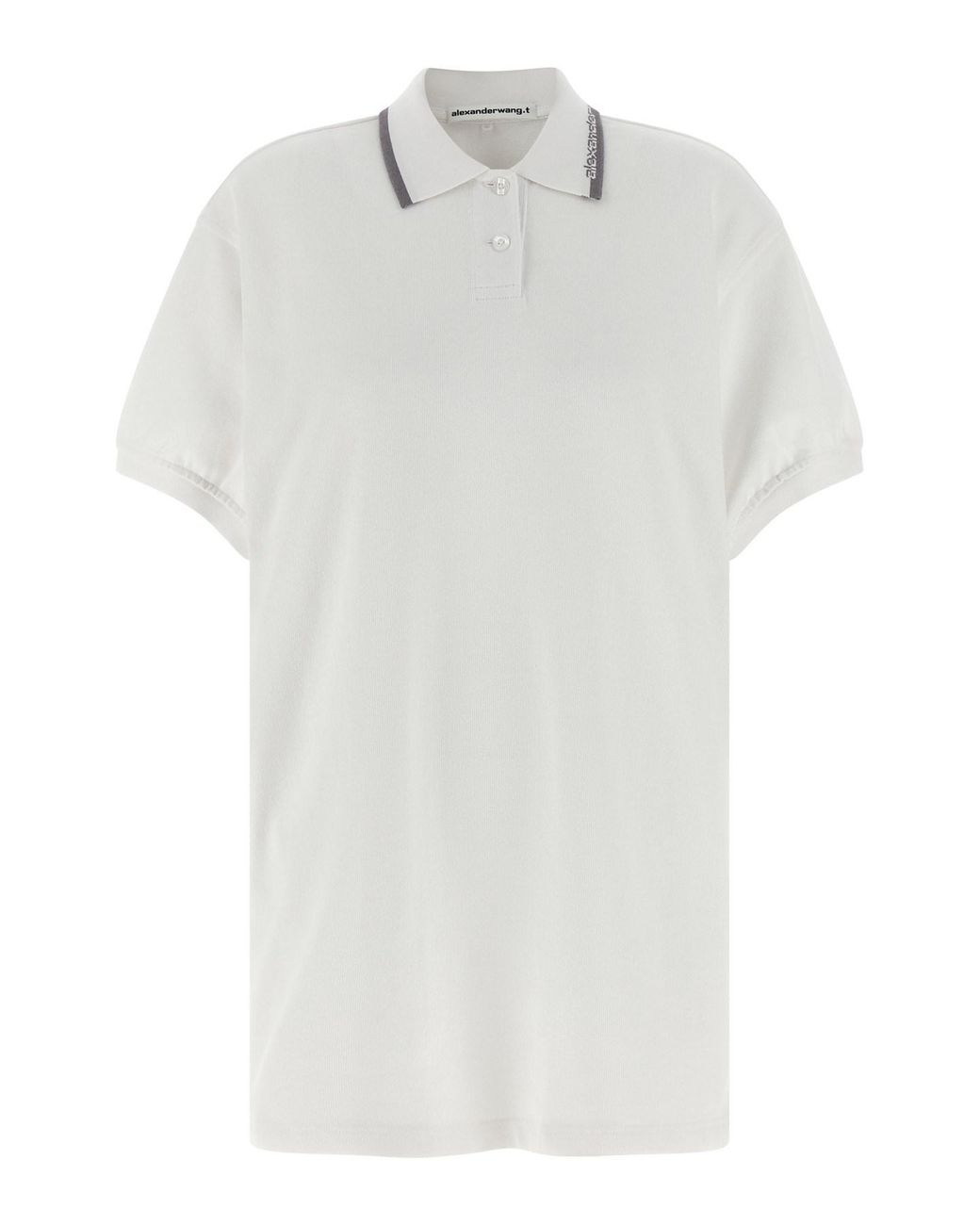 T By Alexander Wang White Intarsia Collar Dress