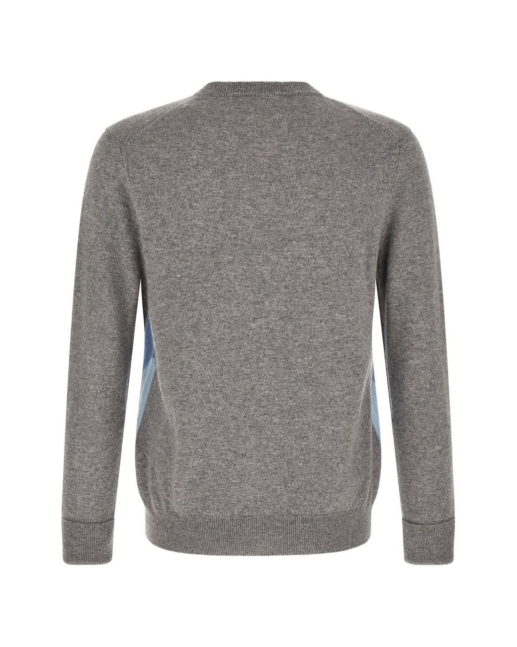 Ballantyne Blue Classic Diamond Intarsia Knit Sweater for men