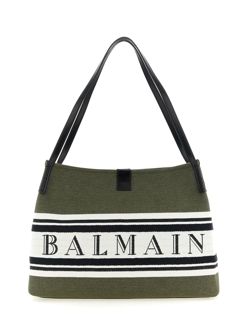Balmain Black Tote Bag With Embroidered Logo