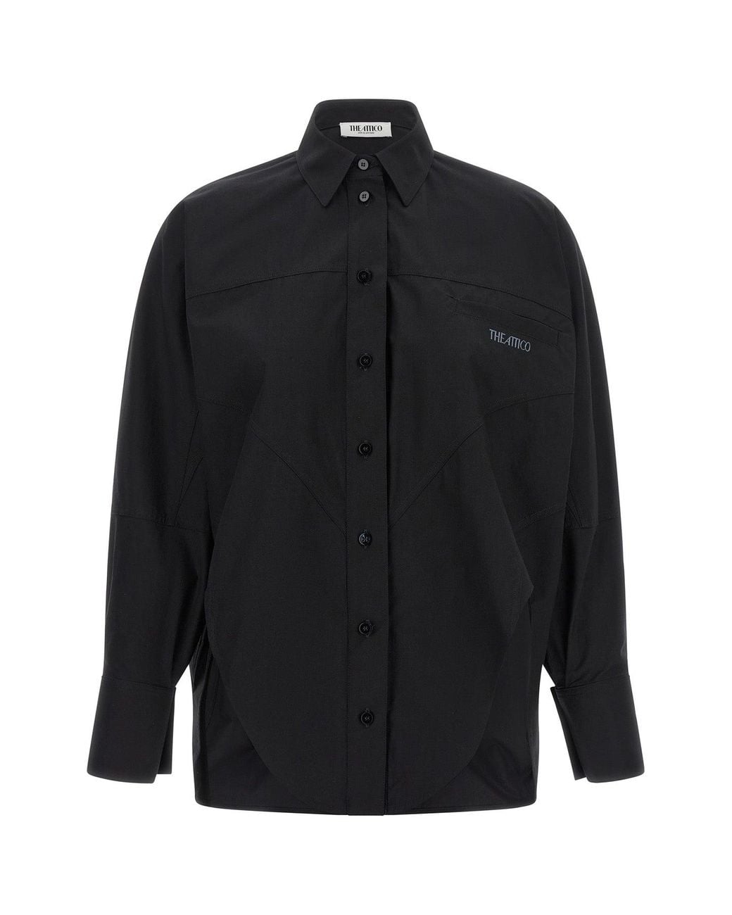 The Attico Black Shaped Hem Shirt