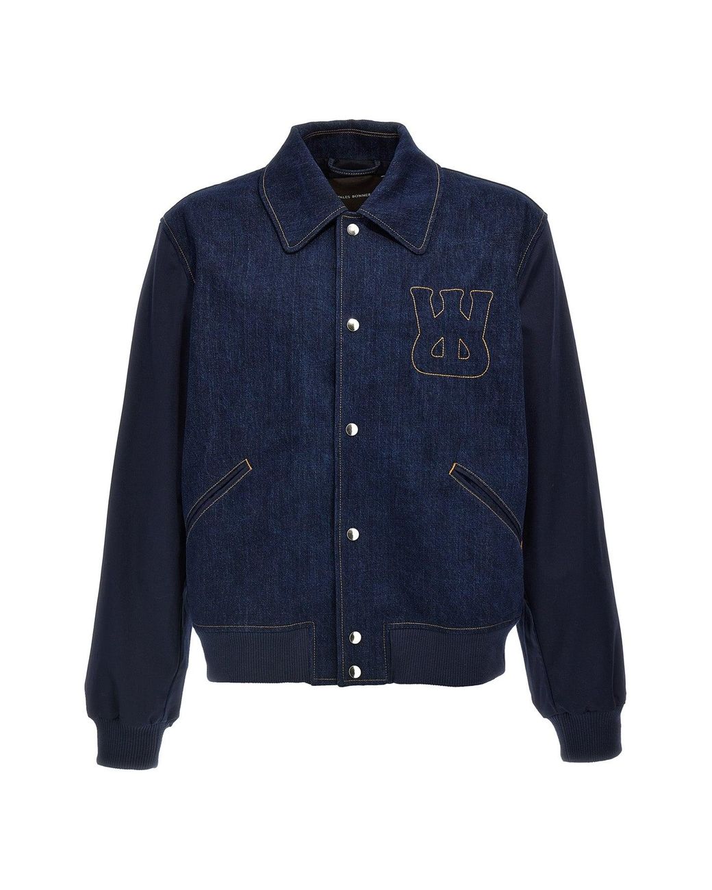 Wales Bonner Blue 'The Echo Denim Varsity' Jacket for men