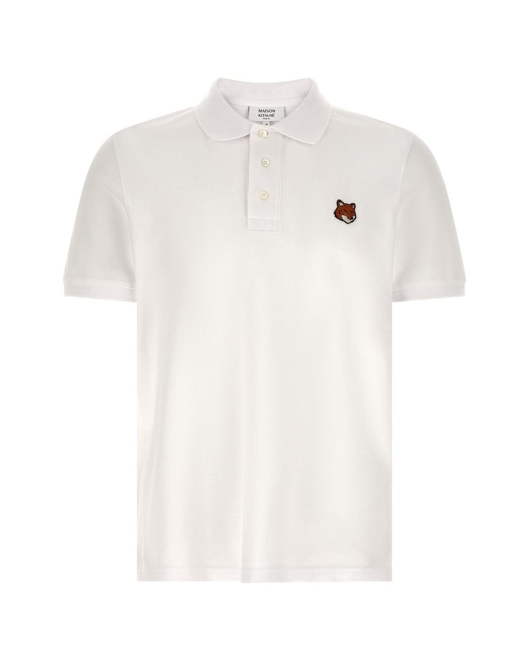 Maison Kitsuné White 'fox Head' Polo Shirt for men