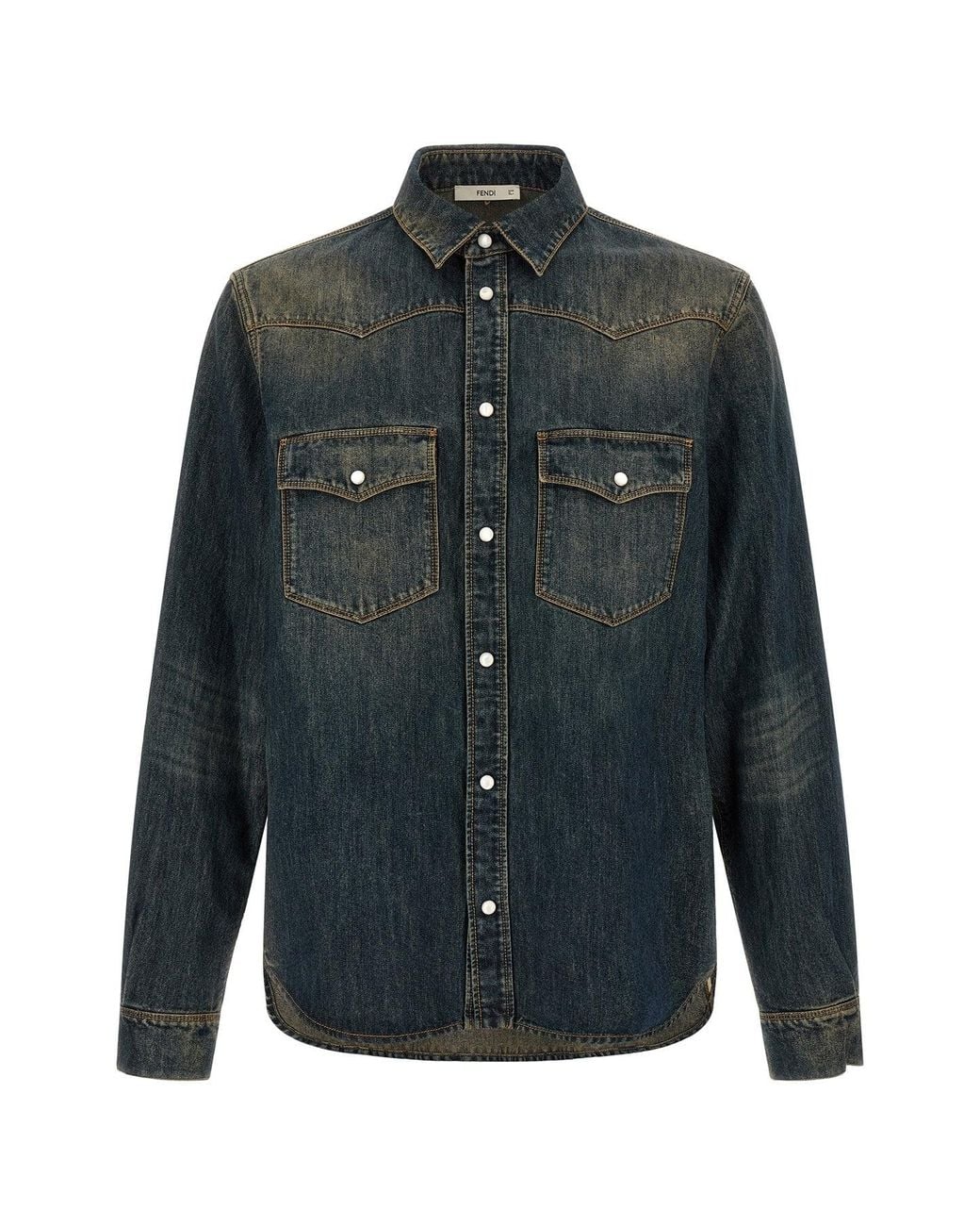 Fendi Black Bananatex Denim Shirt for men