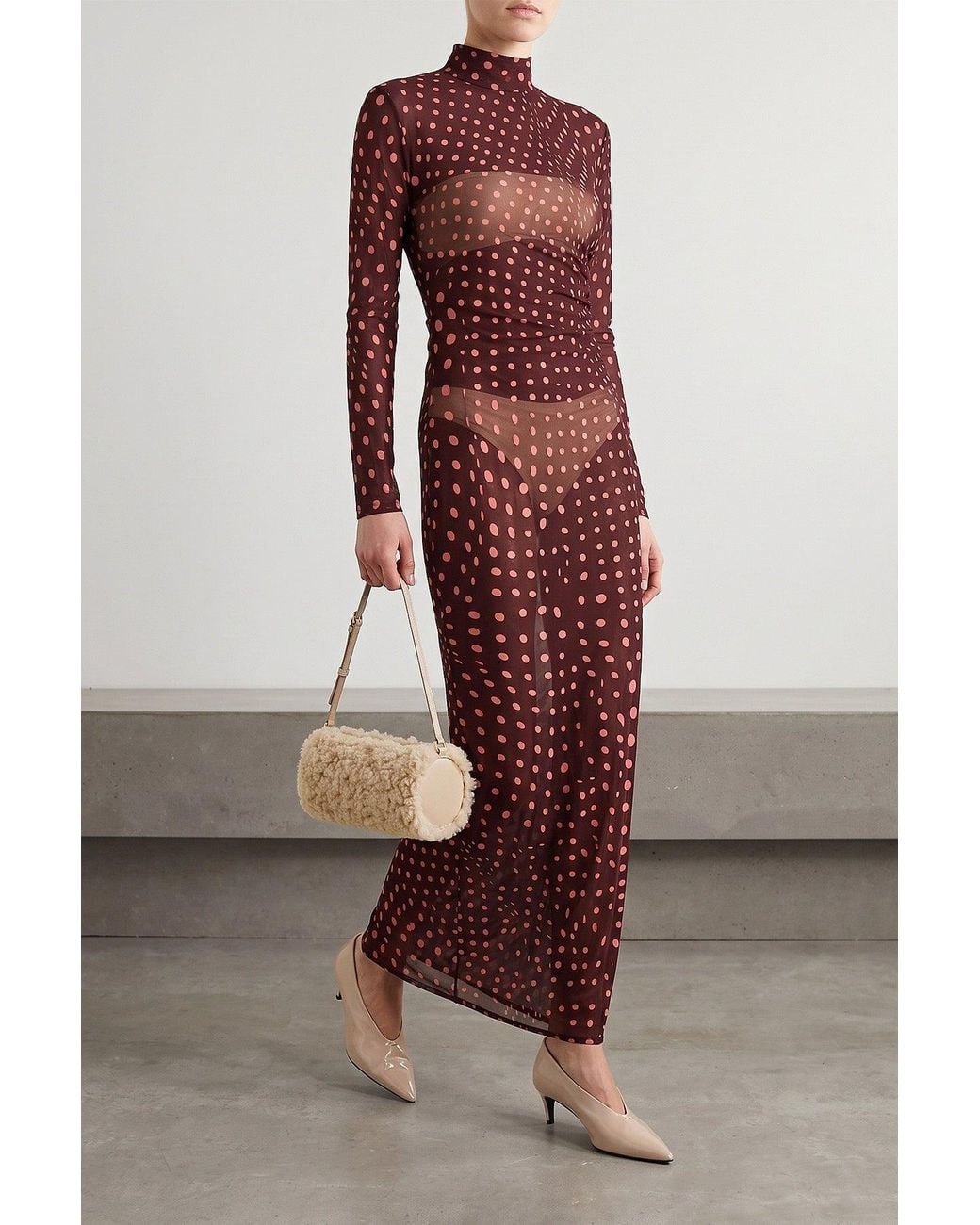 Stella McCartney Metallic Stella Logo Faux Shearling Shoulder Bag