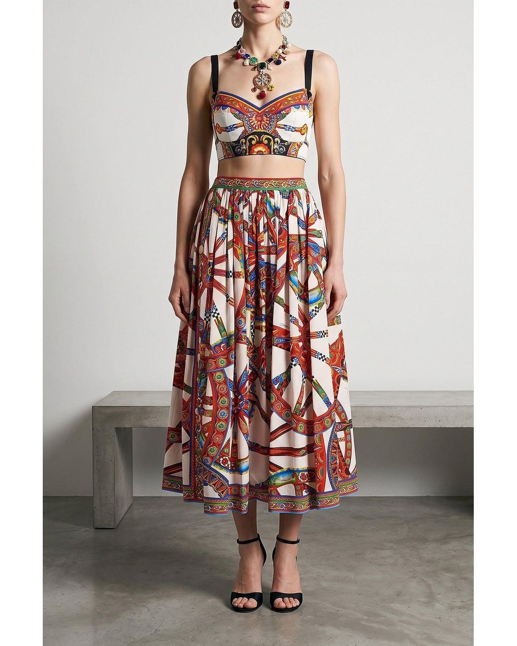 Dolce & Gabbana Red 'Carretto' Skirt