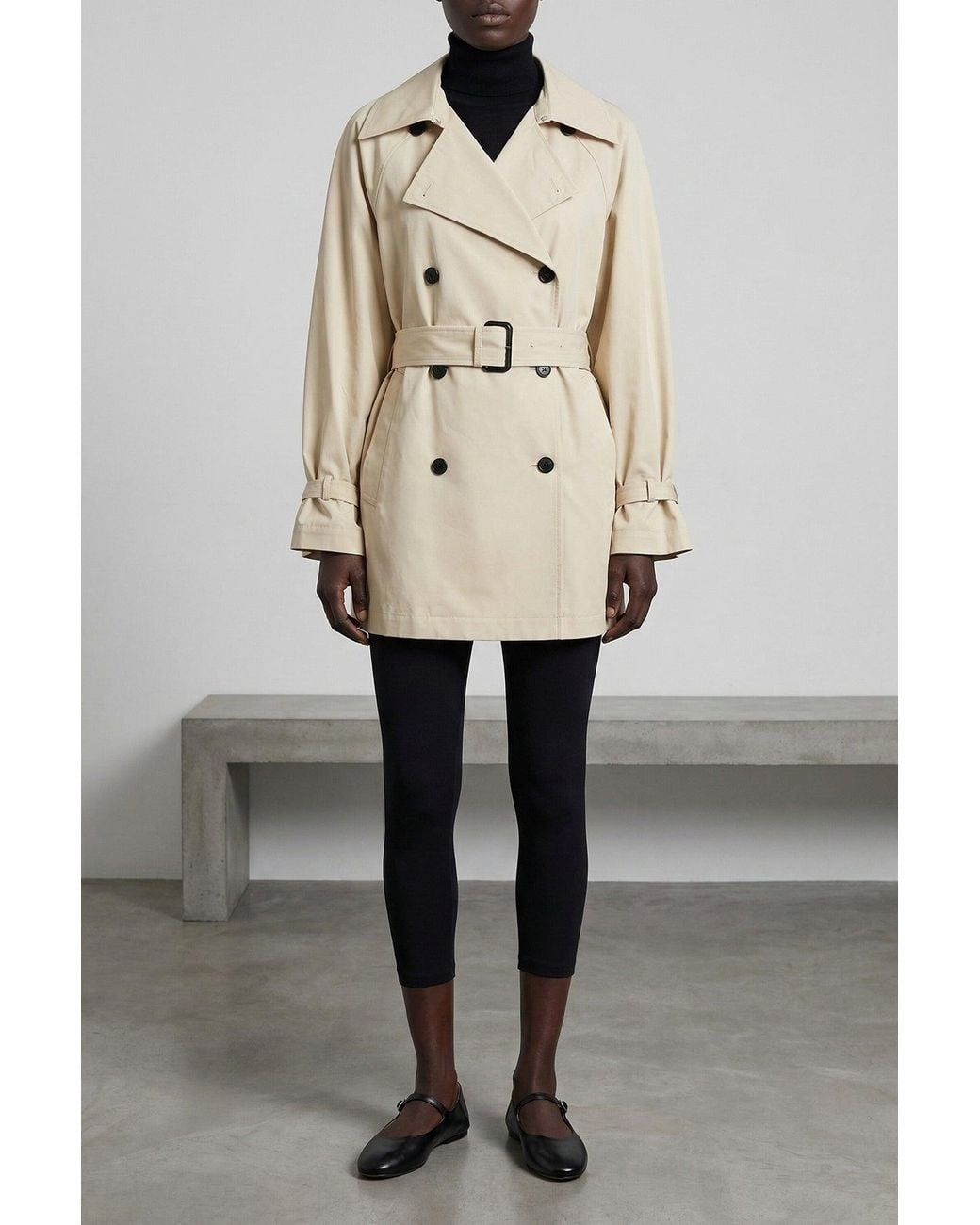 Totême Natural Cotton Trench Coat With Cape Detail