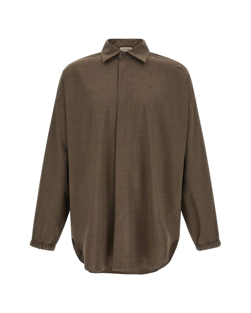 Fear Of God Brown Mélange Wool Shirt for men