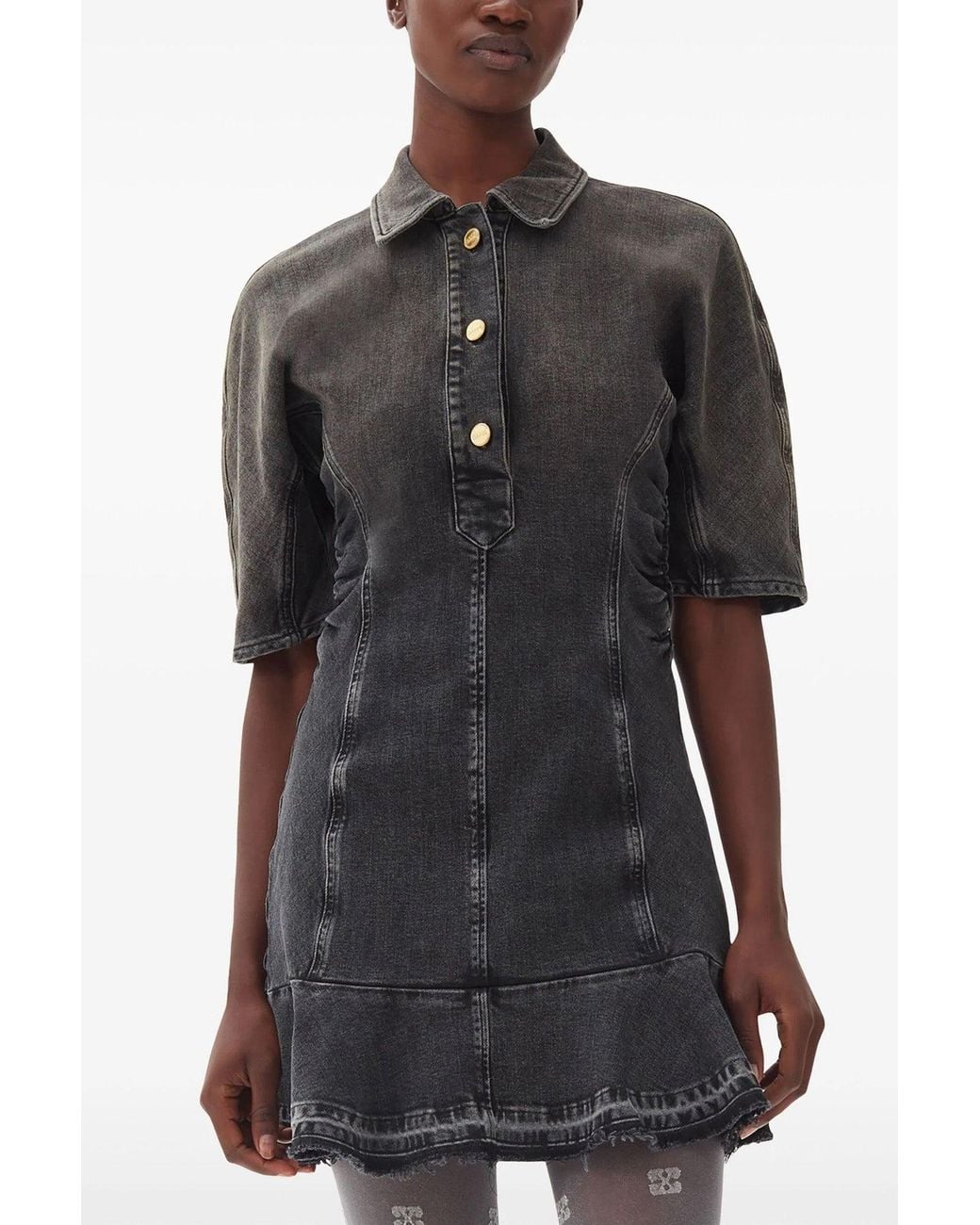 Ganni Black 'Tint Edge Denim' Dress
