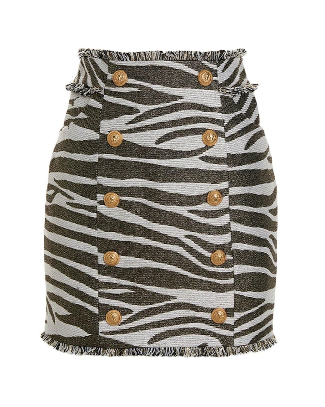 Balmain Black 'lurex Zebra' Skirt