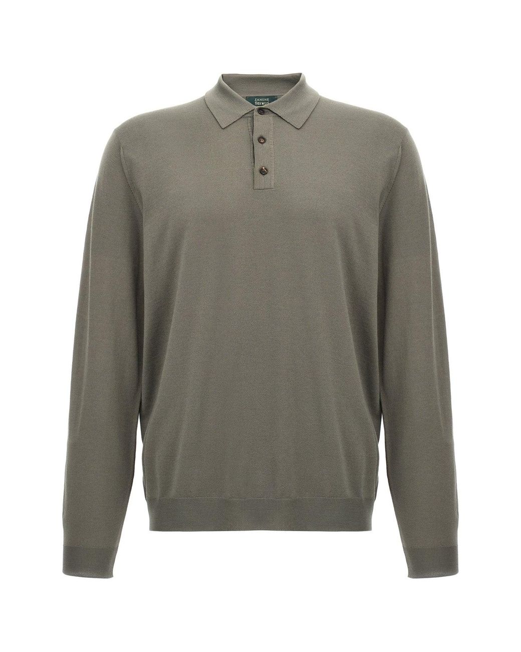 Polo 'Flexwool' di Zanone in Gray da Uomo