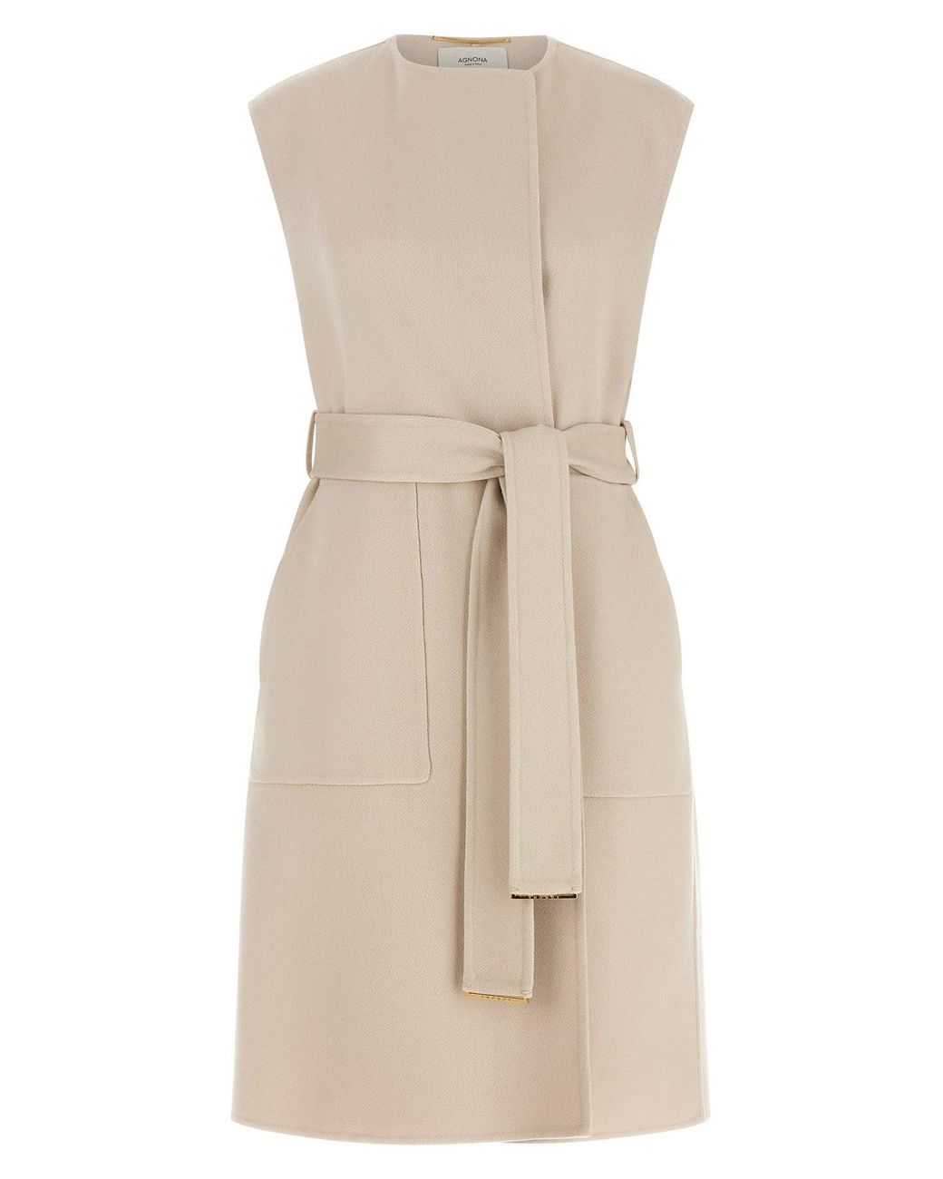 Agnona Natural Belted Cashmere Vest