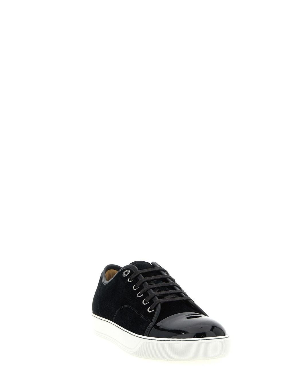 Lanvin Black Dbb1 Sneaker With Patent Leather Toe for men