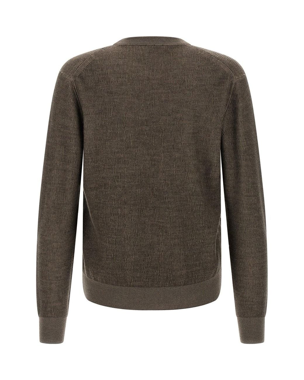 Brioni Gray Crewneck Sweater With Raglan Sleeves for men