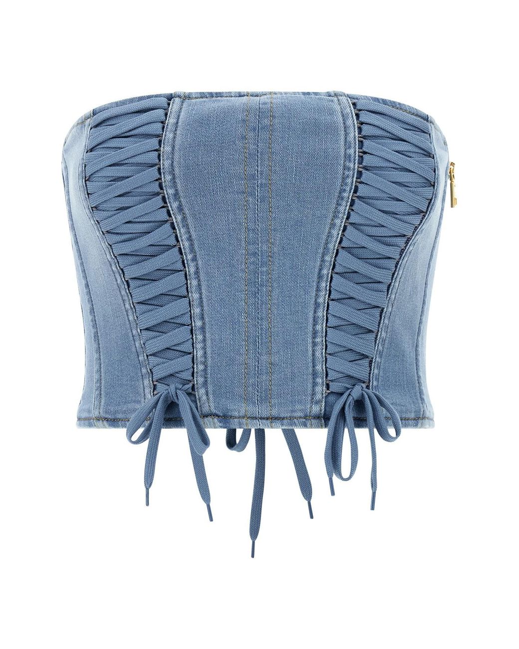 Elisabetta Franchi Blue Bustier Top