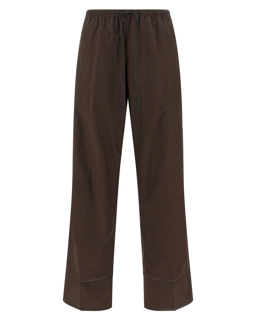 Yves Salomon Brown Leather Insert Pants