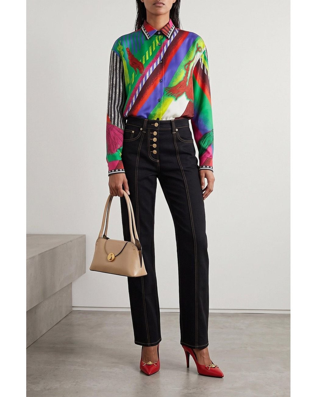 Versace Black High-Rise Denim Jeans