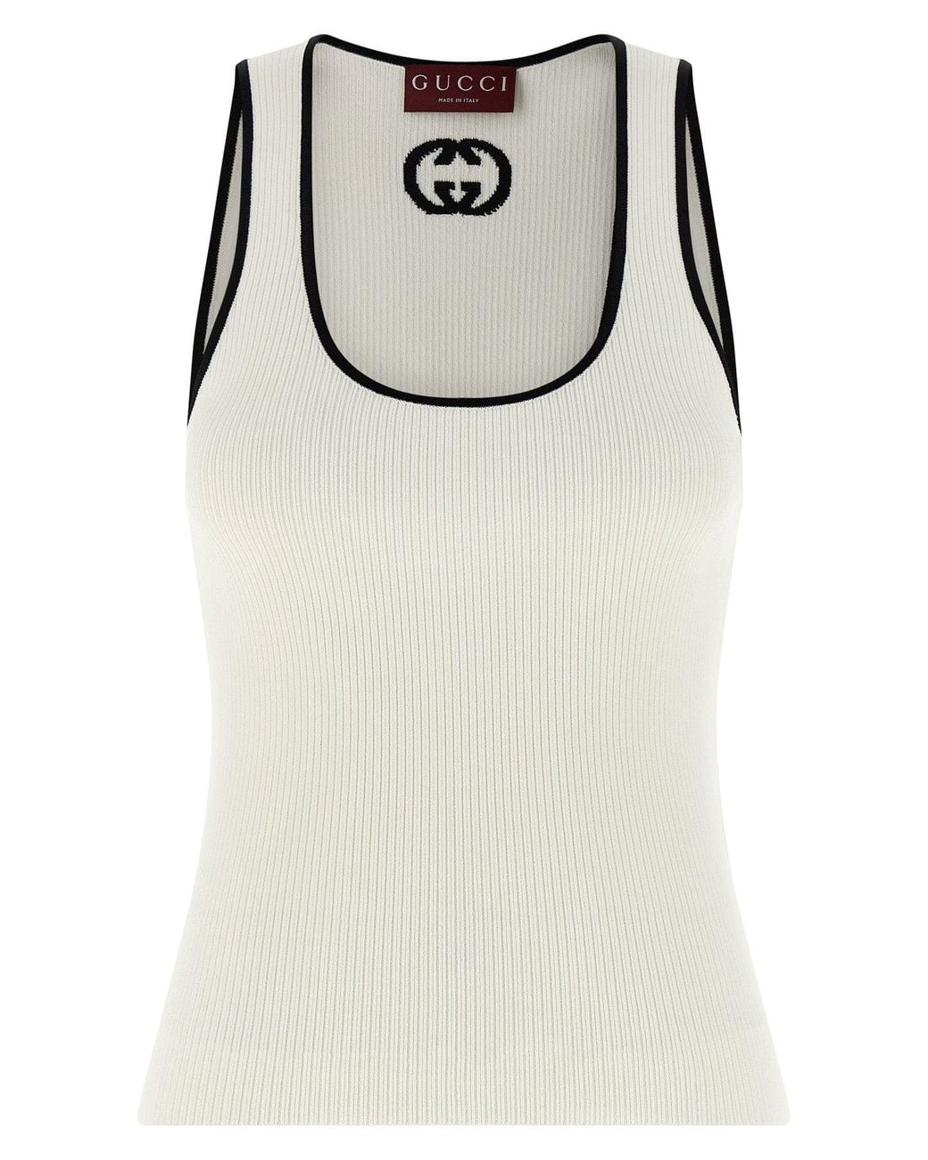 Gucci Gray Ribbed Knit Tank Top