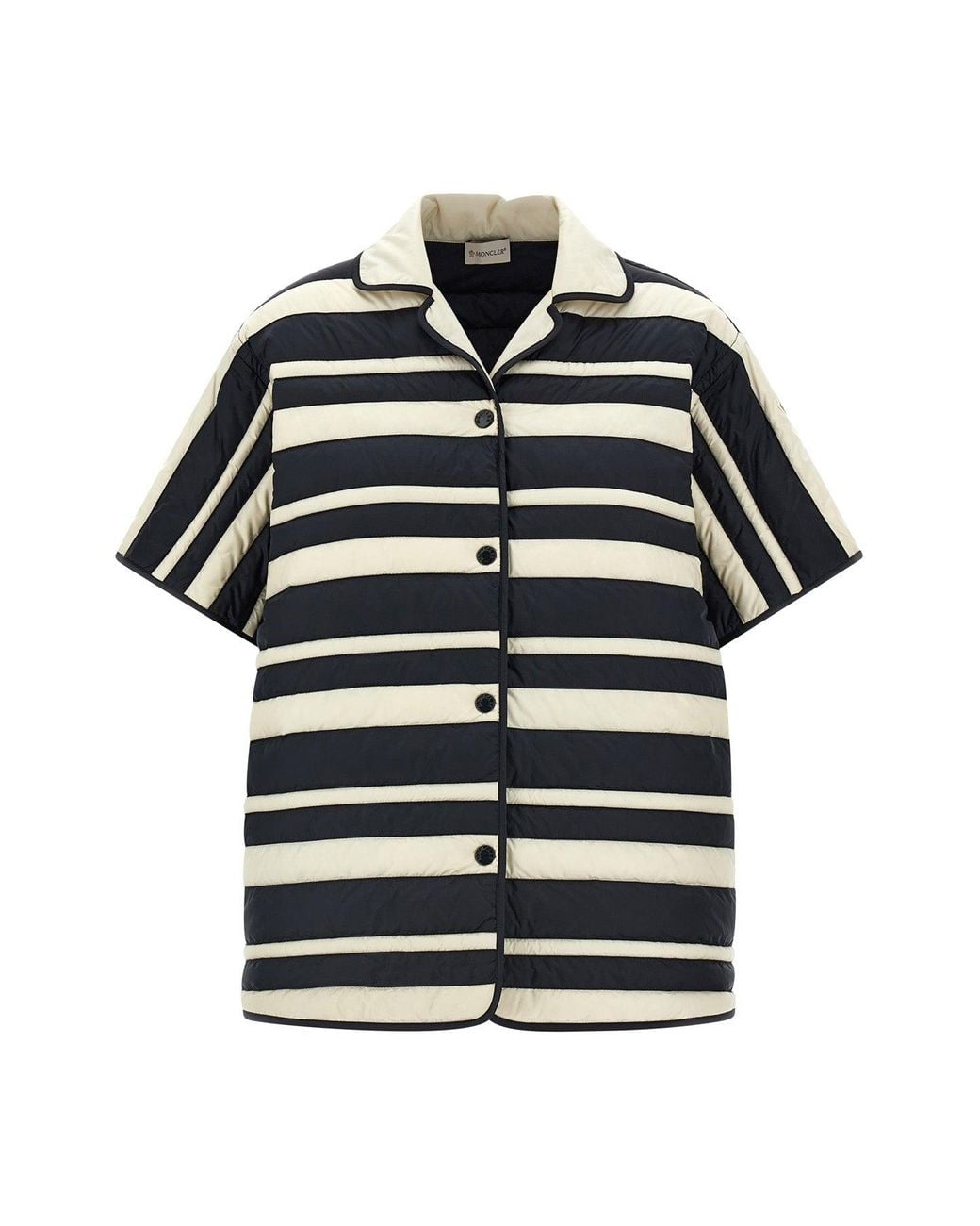 Moncler Black Shirt 'Striped Padded'