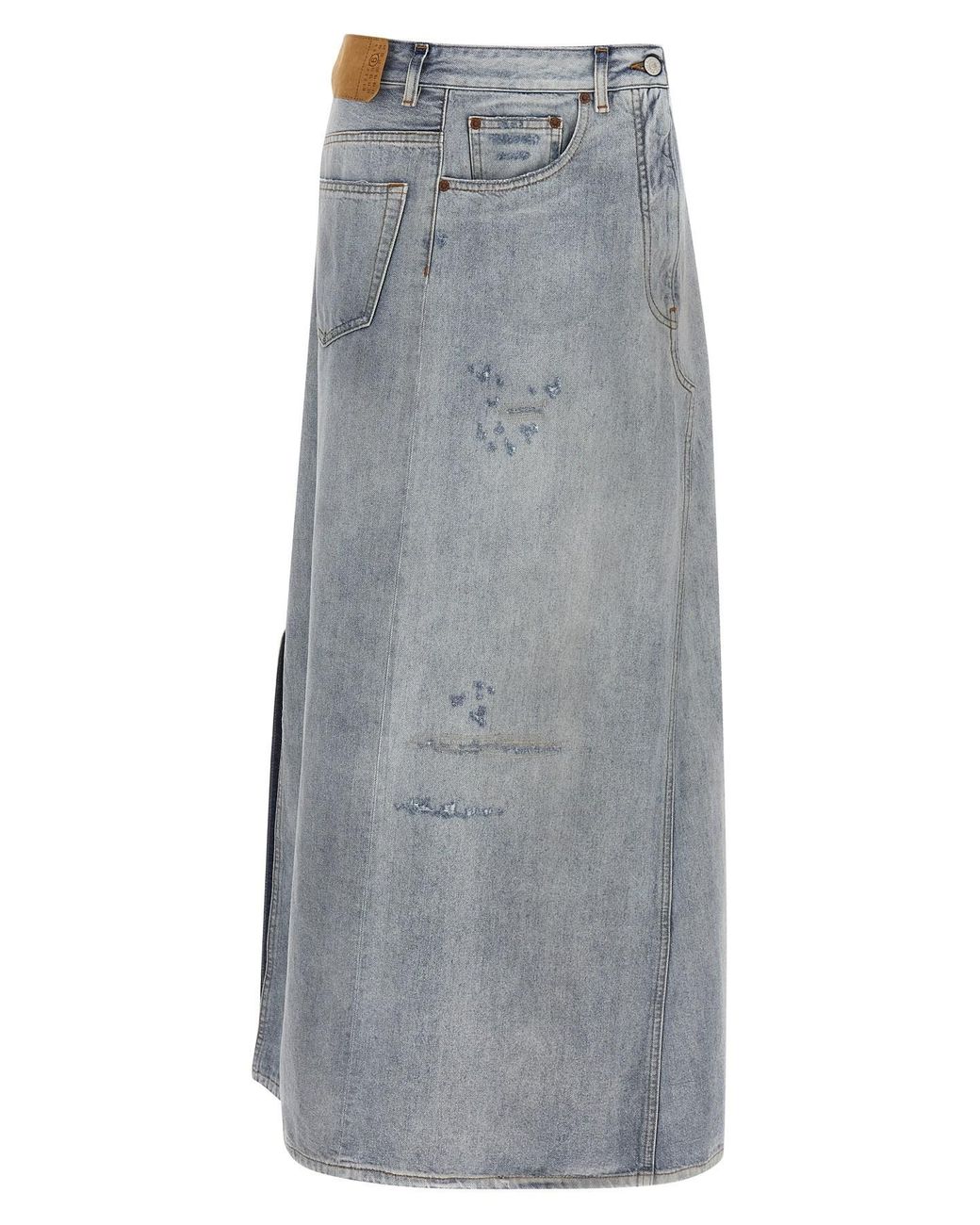 MM6 by Maison Margiela Gray Asymmetrical Construction Skirt