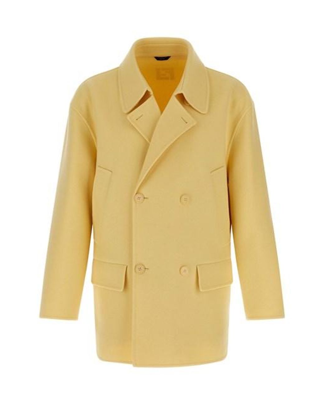 Caban Coat Trench E Impermeabili Giallo-Uomo di Fendi in Yellow da Uomo