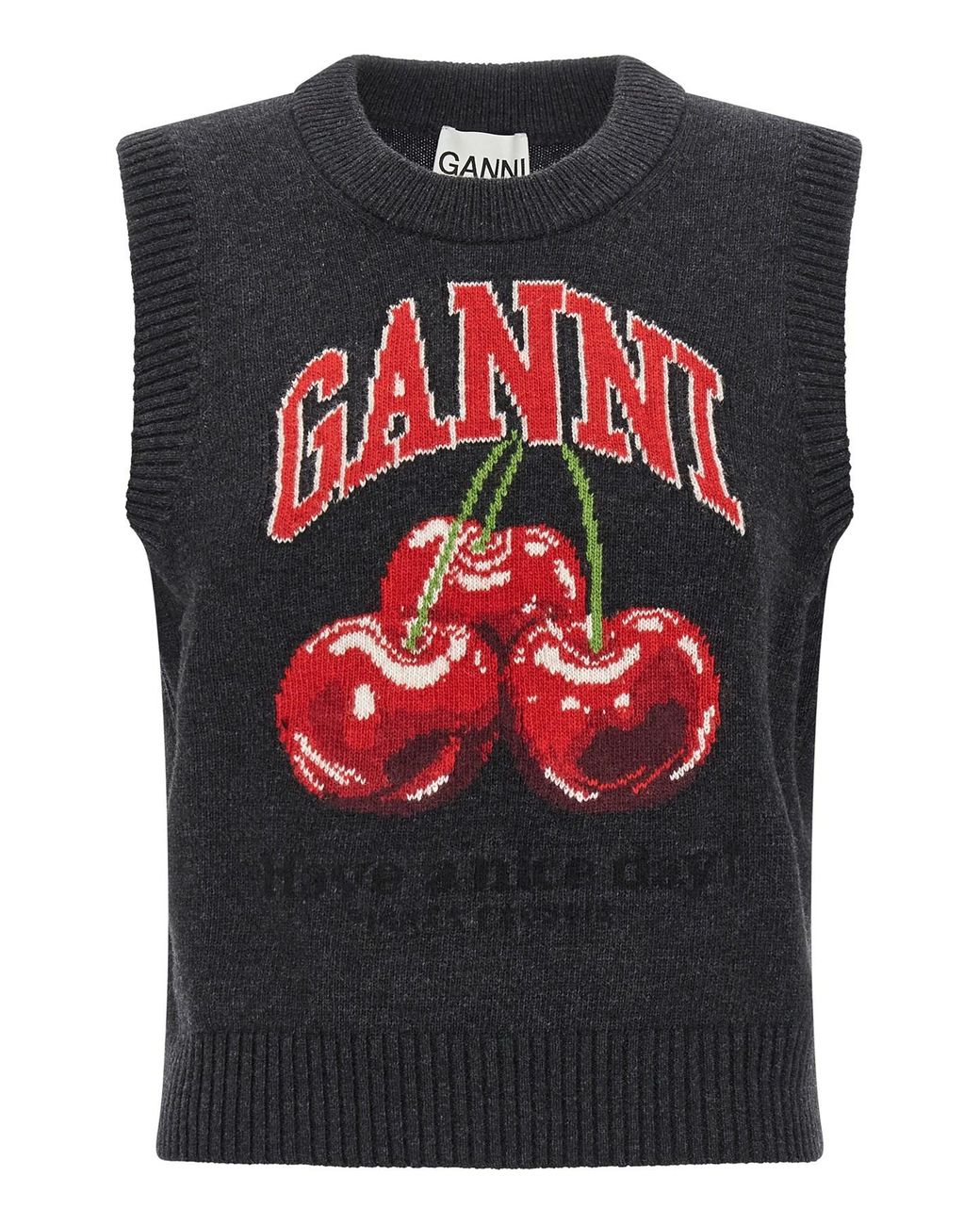 Ganni Black 'cherry' Vest