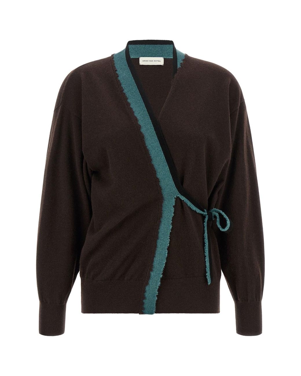 Dries Van Noten Black 'toma' Sweater With Crossed Closure