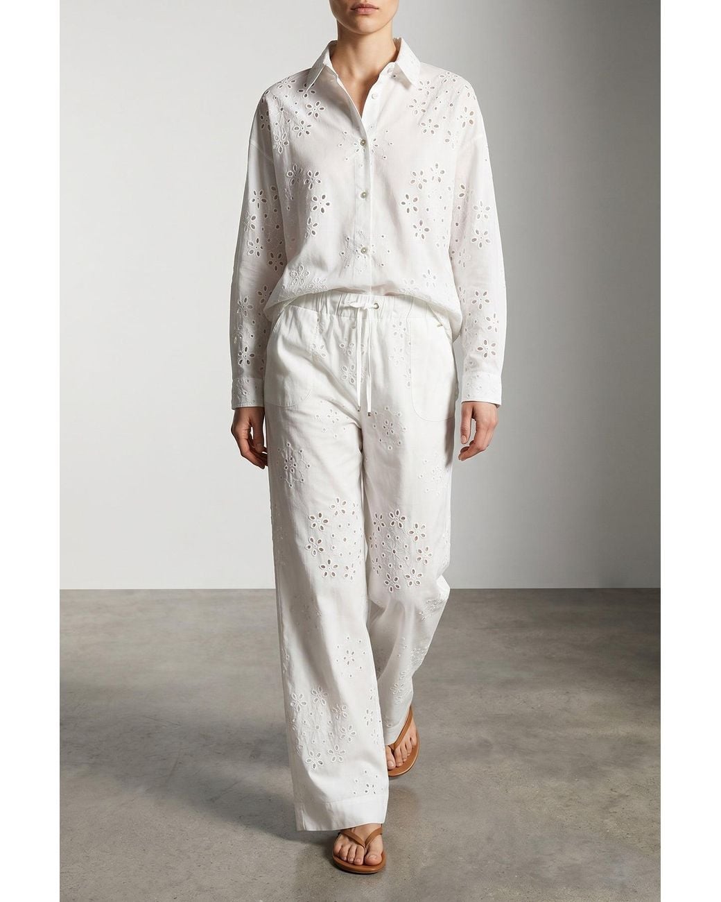 Herno White Shirt With Sangallo Embroidery