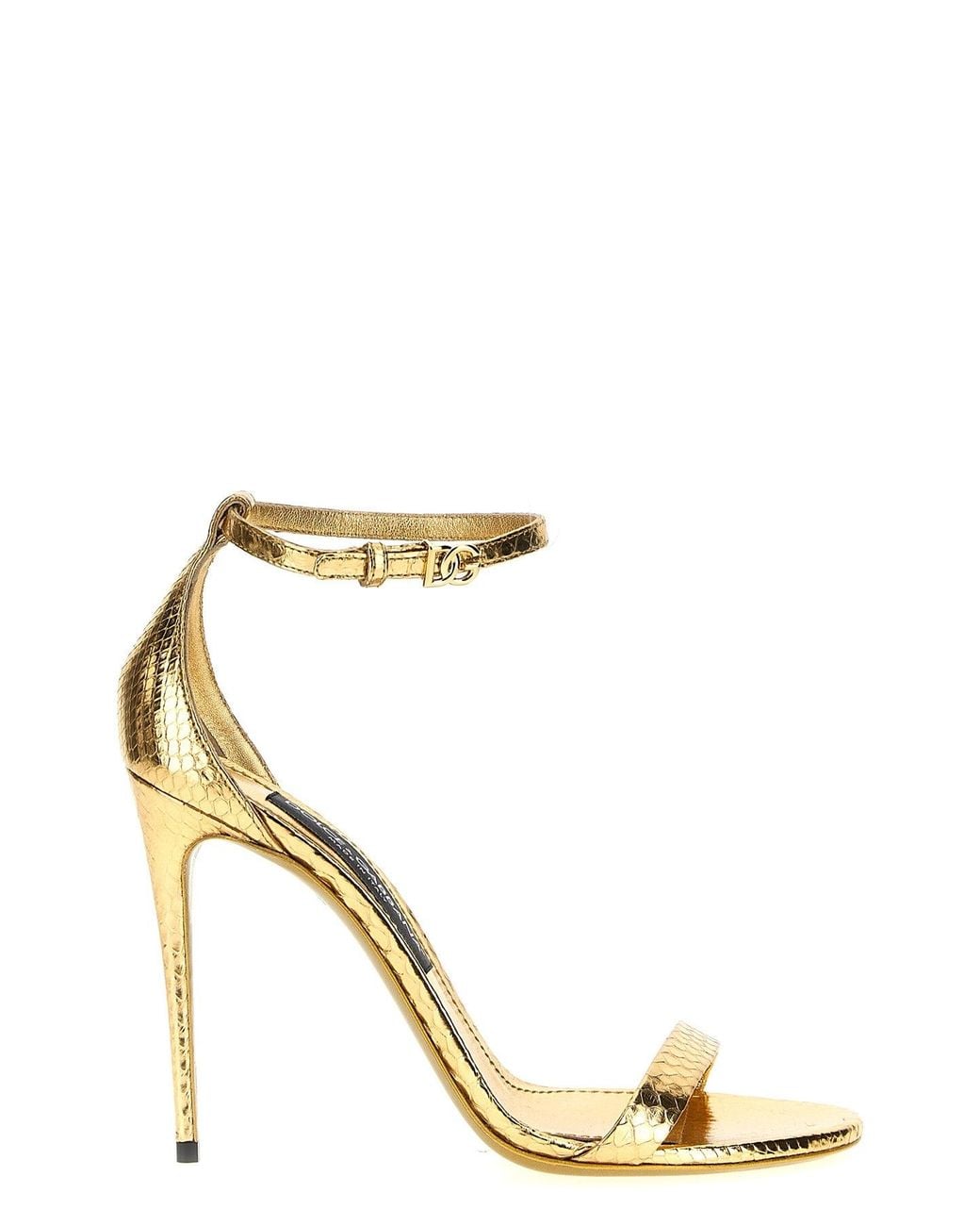 Dolce & Gabbana Metallic 'Laminated Python' Sandal