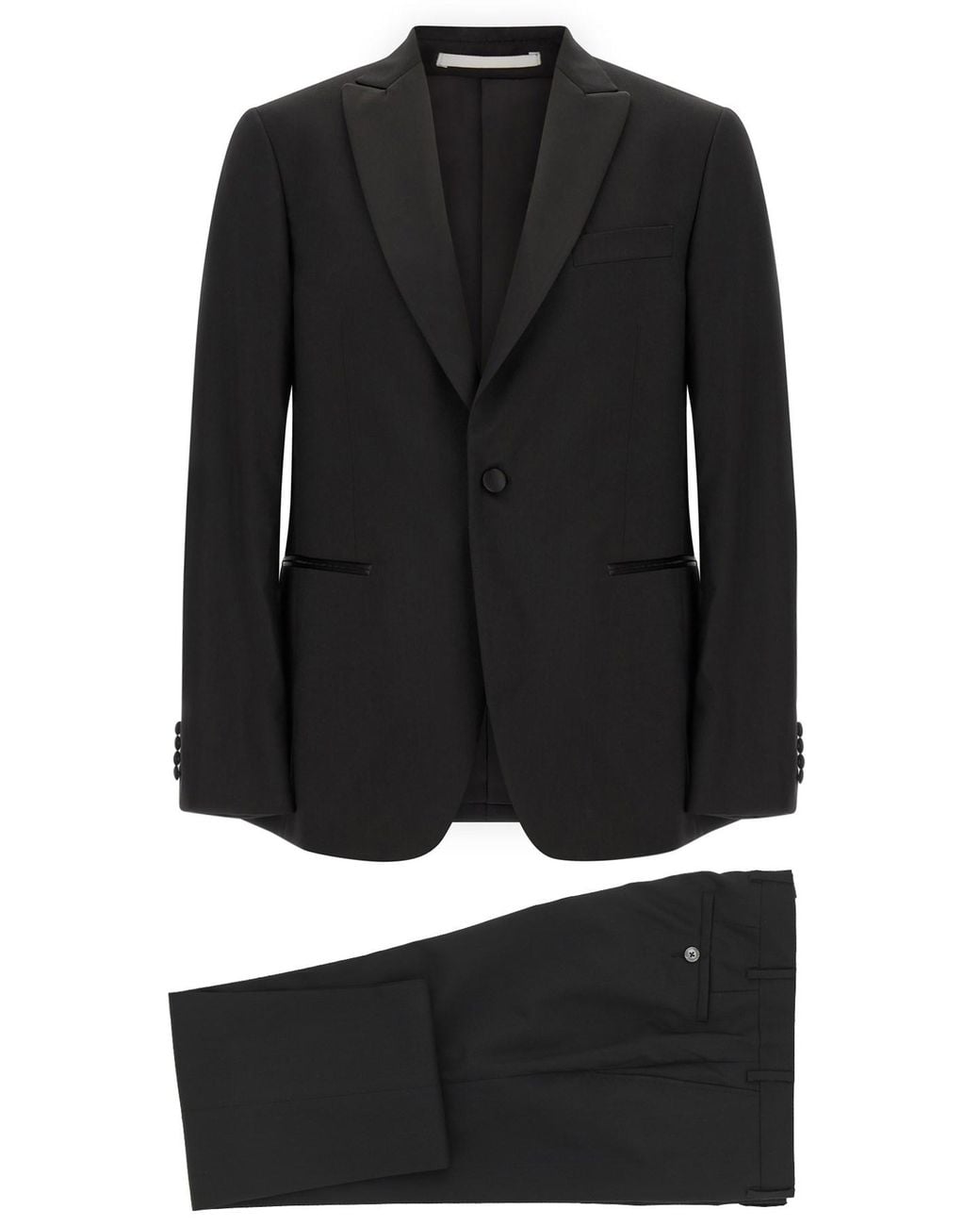 Pal Zileri Black Wool And Satin Dress for men