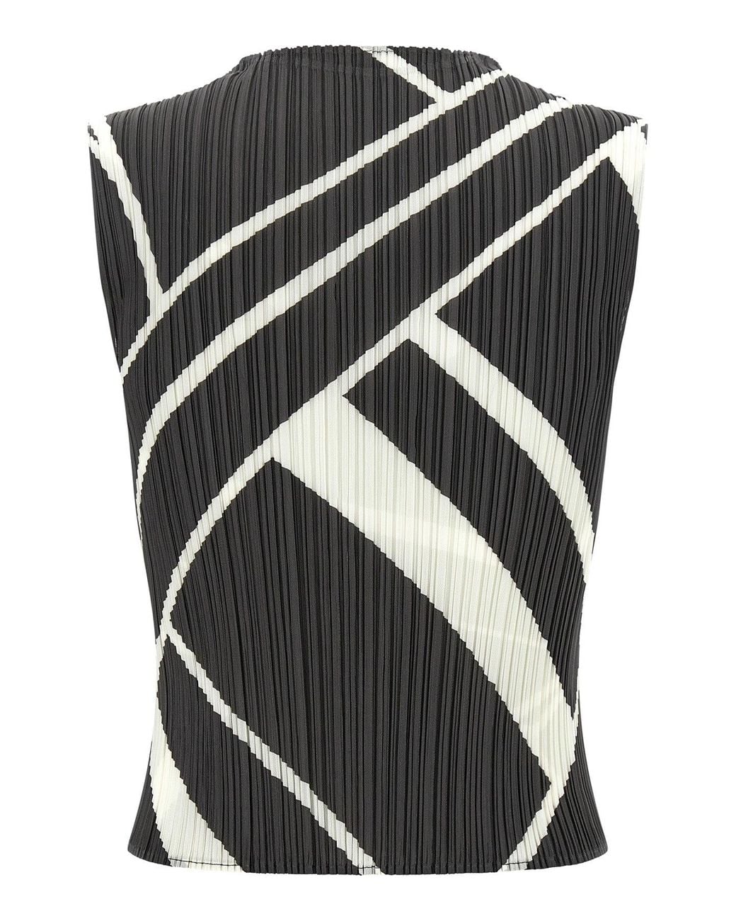 Pleats Please Issey Miyake Gray Blouse 'Fold Line'
