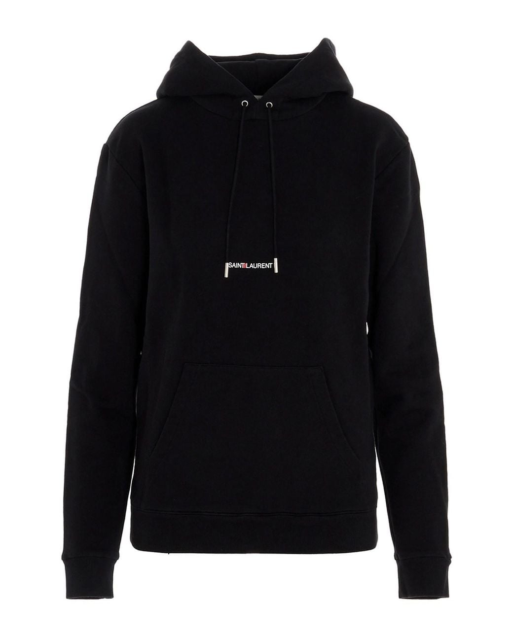 Saint Laurent Black Logo Print Hoodie