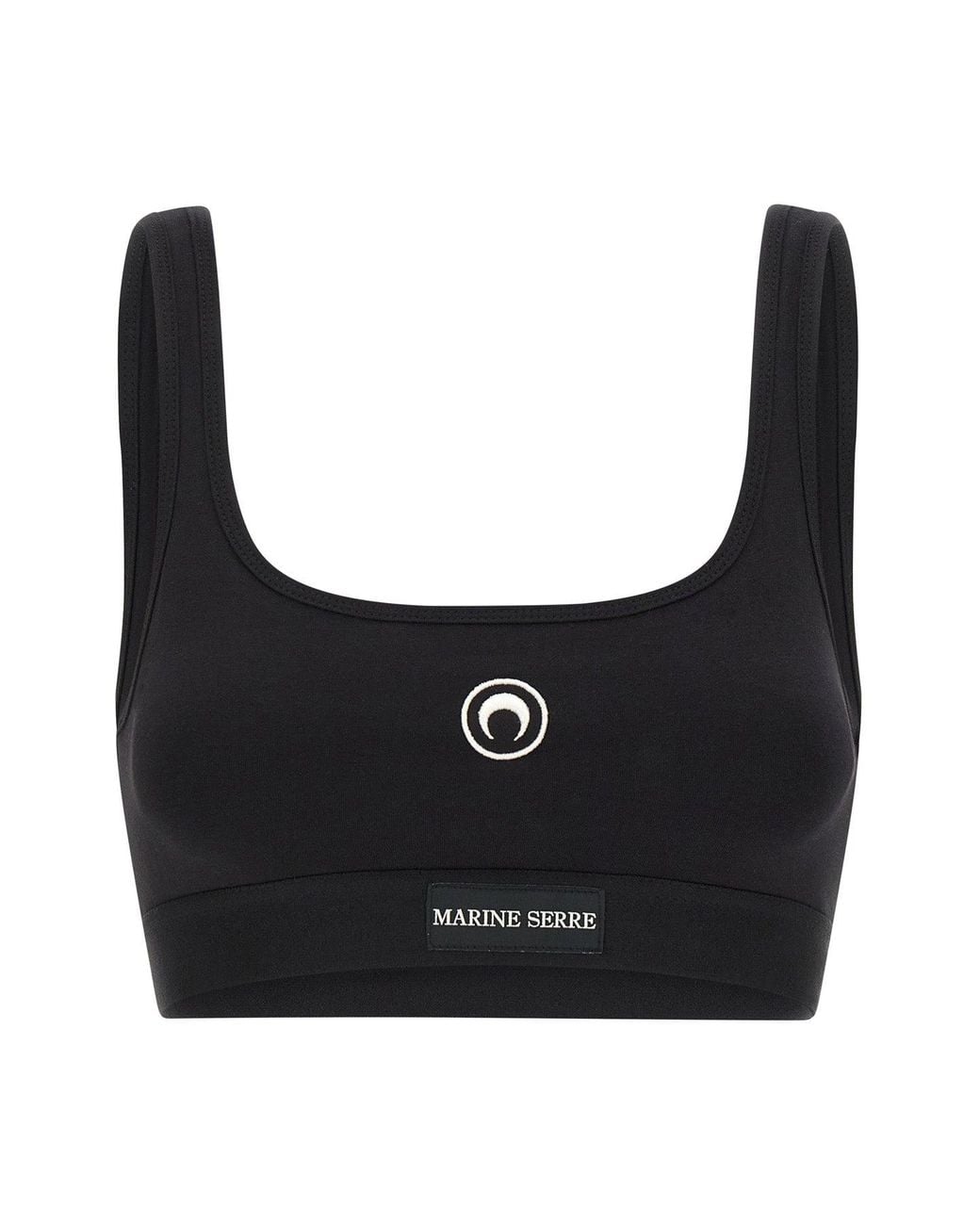 MARINE SERRE Black 'Moon Logo' Sports Top