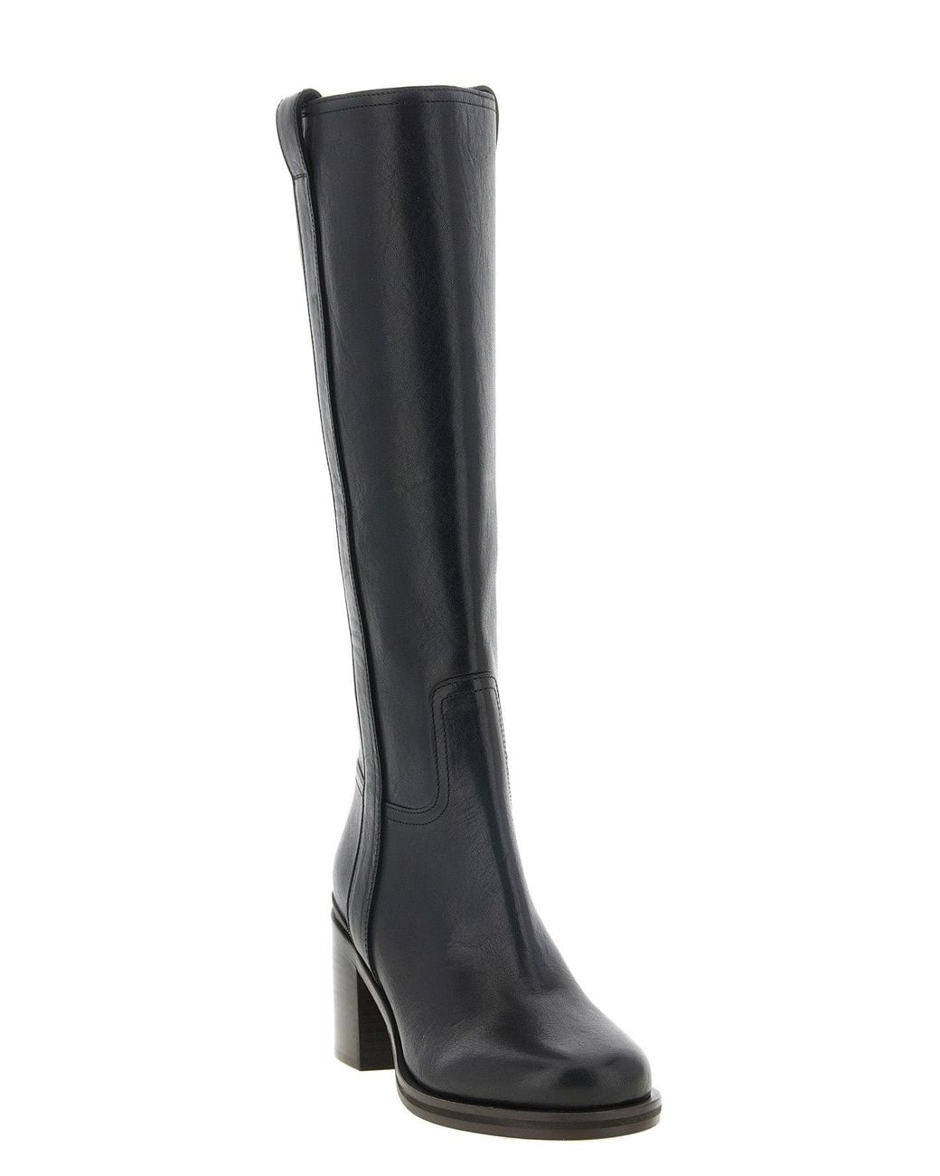 Brunello Cucinelli Black Riding Leather Boots