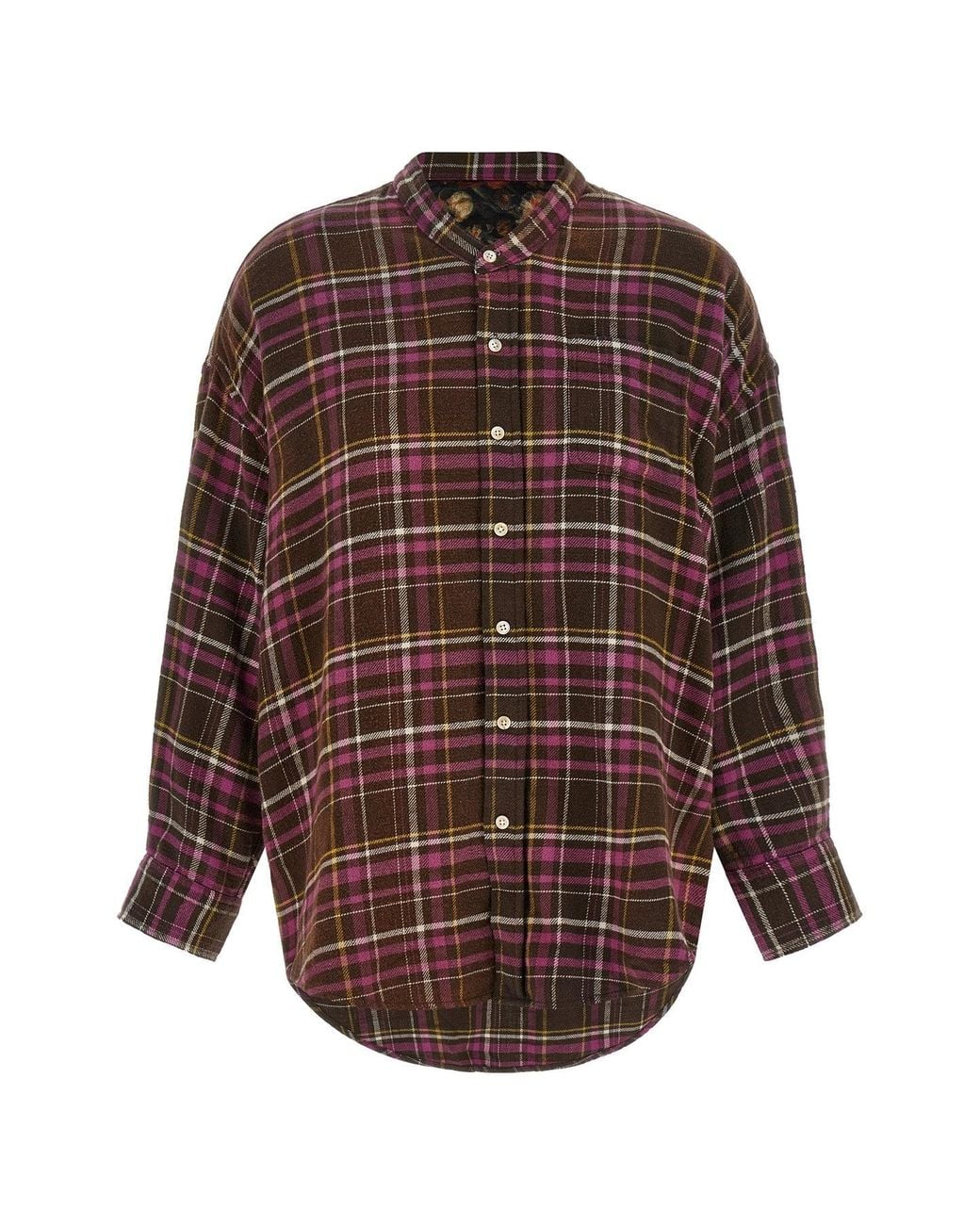 R13 Brown Scarf-Detail Shirt