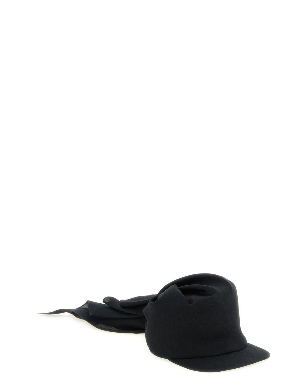 Balenciaga Black Cap With Draped Detail