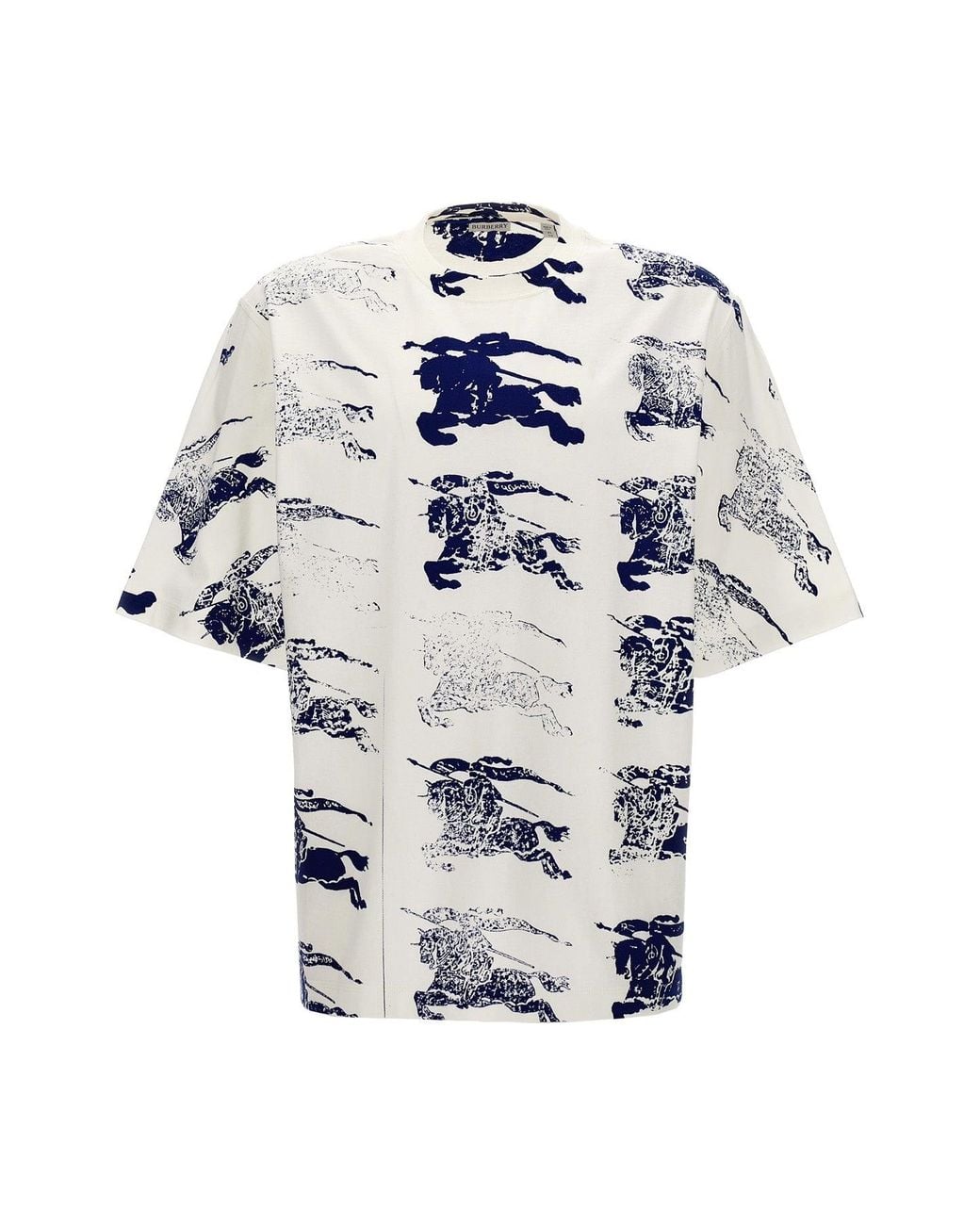 Burberry White 'Equestrian Knight Design' T-Shirt for men