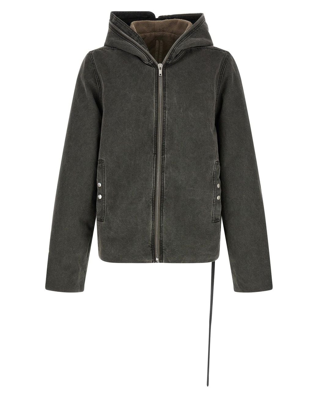 Rick Owens Black Gimp Zipfront Jacket for men