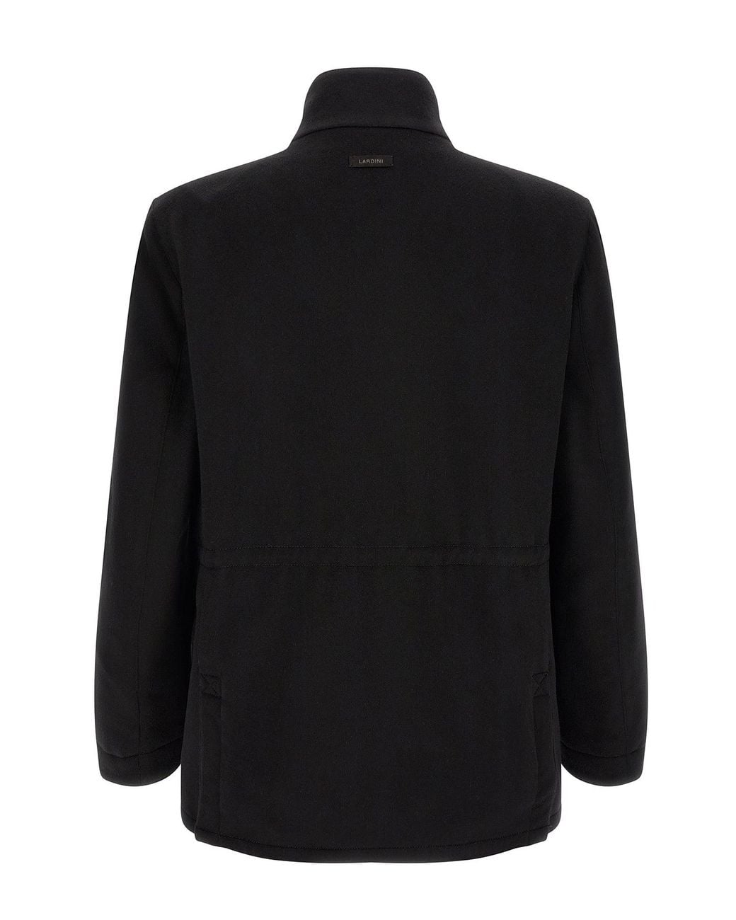 Lardini Black Jacket With Stand Collar for men