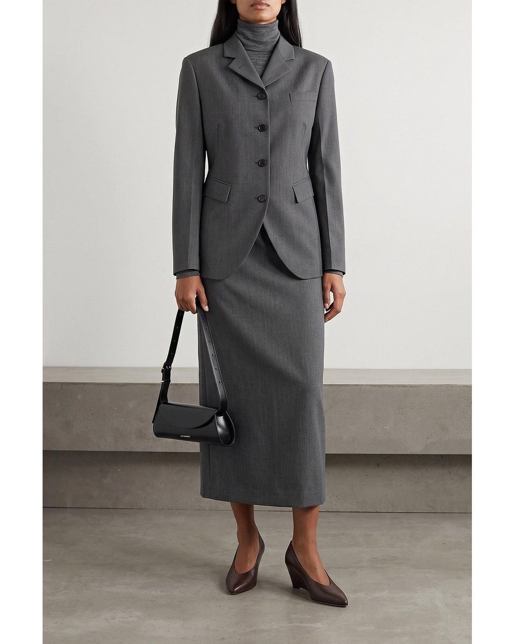Jil Sander Brown Leather Décolleté With Pointed Toe