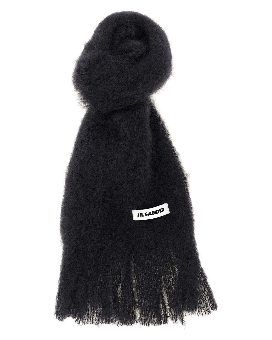 Jil Sander Black Small Mohair Scarf for men