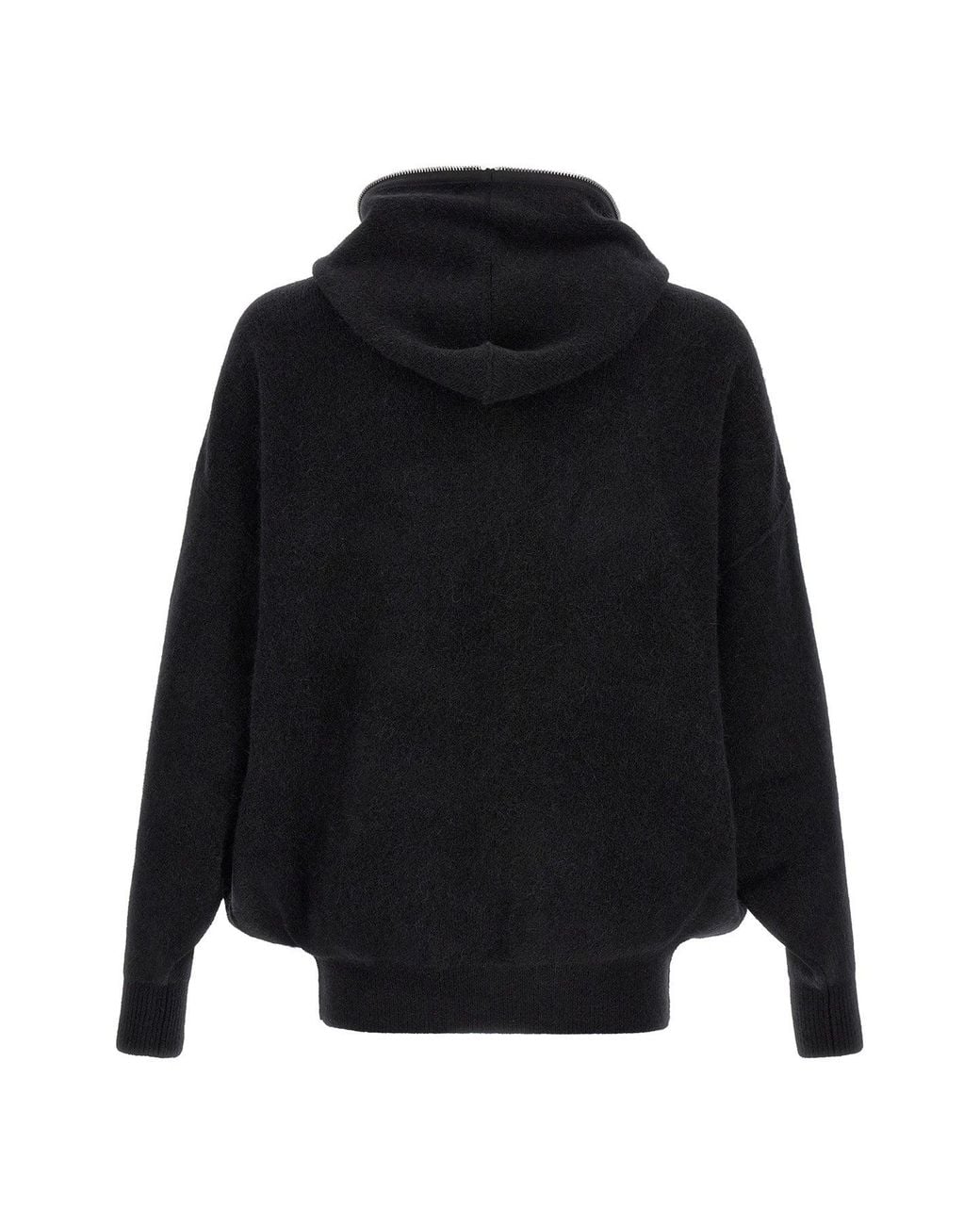 Rick Owens Black Hoodie With Full Gimp Zipper for men