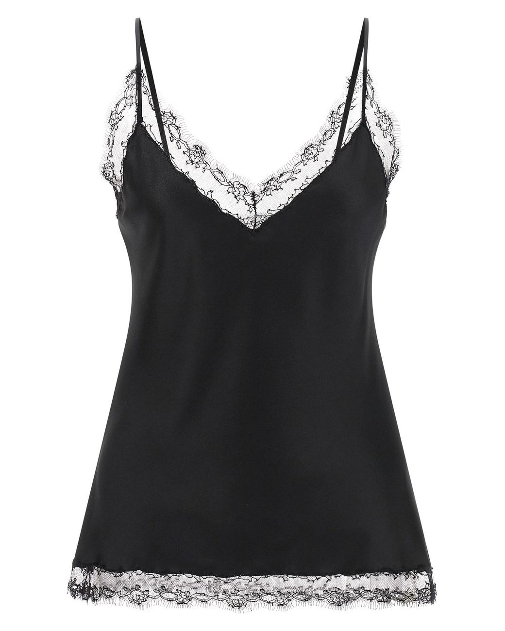 Ermanno Scervino Black Silk Lingerie Top With Lace